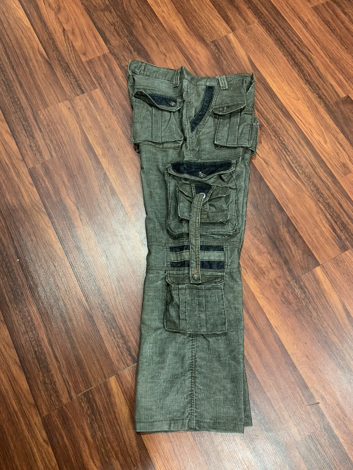If Six Was Nine × Le Grande Bleu (L.G.B.) Blue Luis Corduroy Multipocket Cargo Pants Size US 33 - 4 Thumbnail