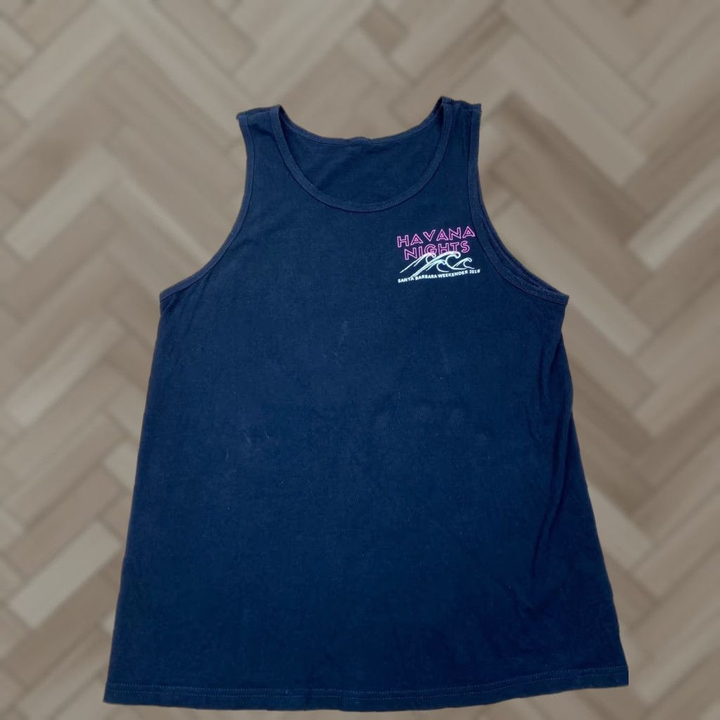 Vintage Havana Nights Santa Barbara 2018 Weekender Graphic Tank Top Tank Black Round Neck Sleeveless Men M Beach Activewear Breathable Unbranded Size US M / EU 48-50 / 2 - 1 Thumbnail