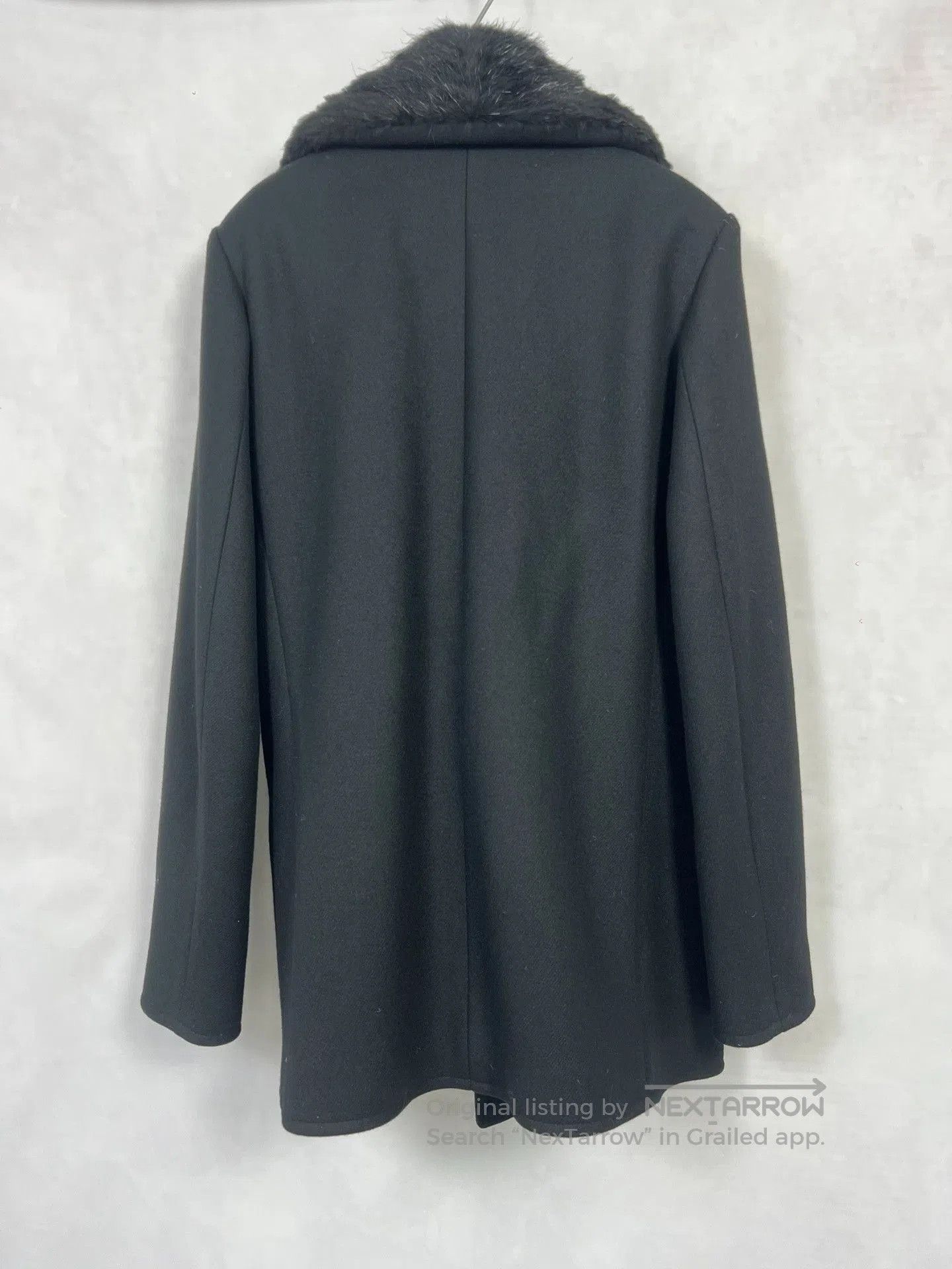 Saint Laurent Paris Saint Laurent Black Wool Coat with Fur Collar. Size US M / EU 48-50 / 2 - 3 Thumbnail