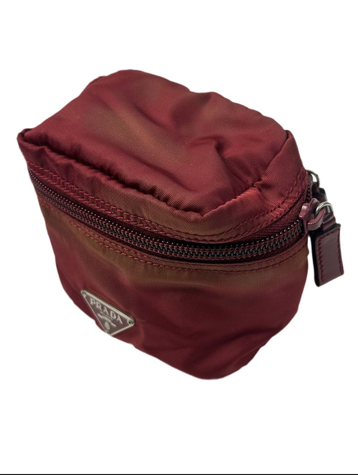 Prada Tessuto Nylon Mini Bucket Bag in Red, Men's