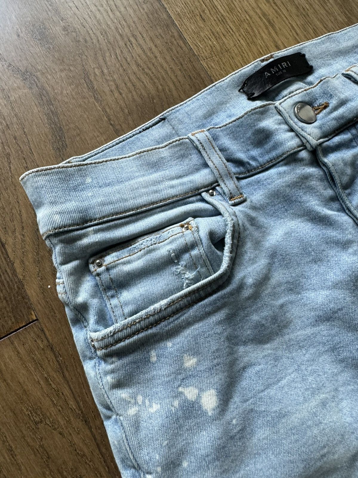 Amiri Amiri Jeans Bleach Stained Distressed Skinny Denim Size US 32 / EU 48 - 4 Thumbnail