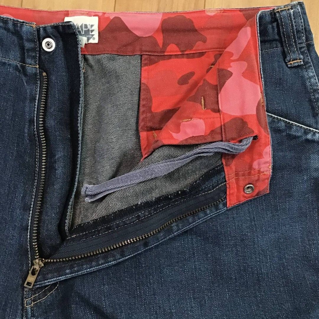 Bape BAPE LOGO Loose fit denim shorts a bathing ape ★size XL Size US 36 / EU 52 - 8 Thumbnail