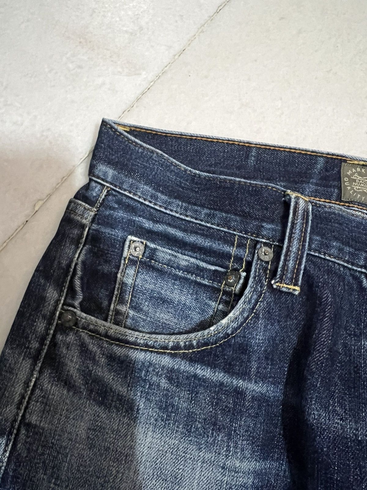 If Six Was Nine × Le Grande Bleu (L.G.B.) 🌈Vintage Back Number Kaihara denim Distressed Jean Size US 29 - 9 Thumbnail