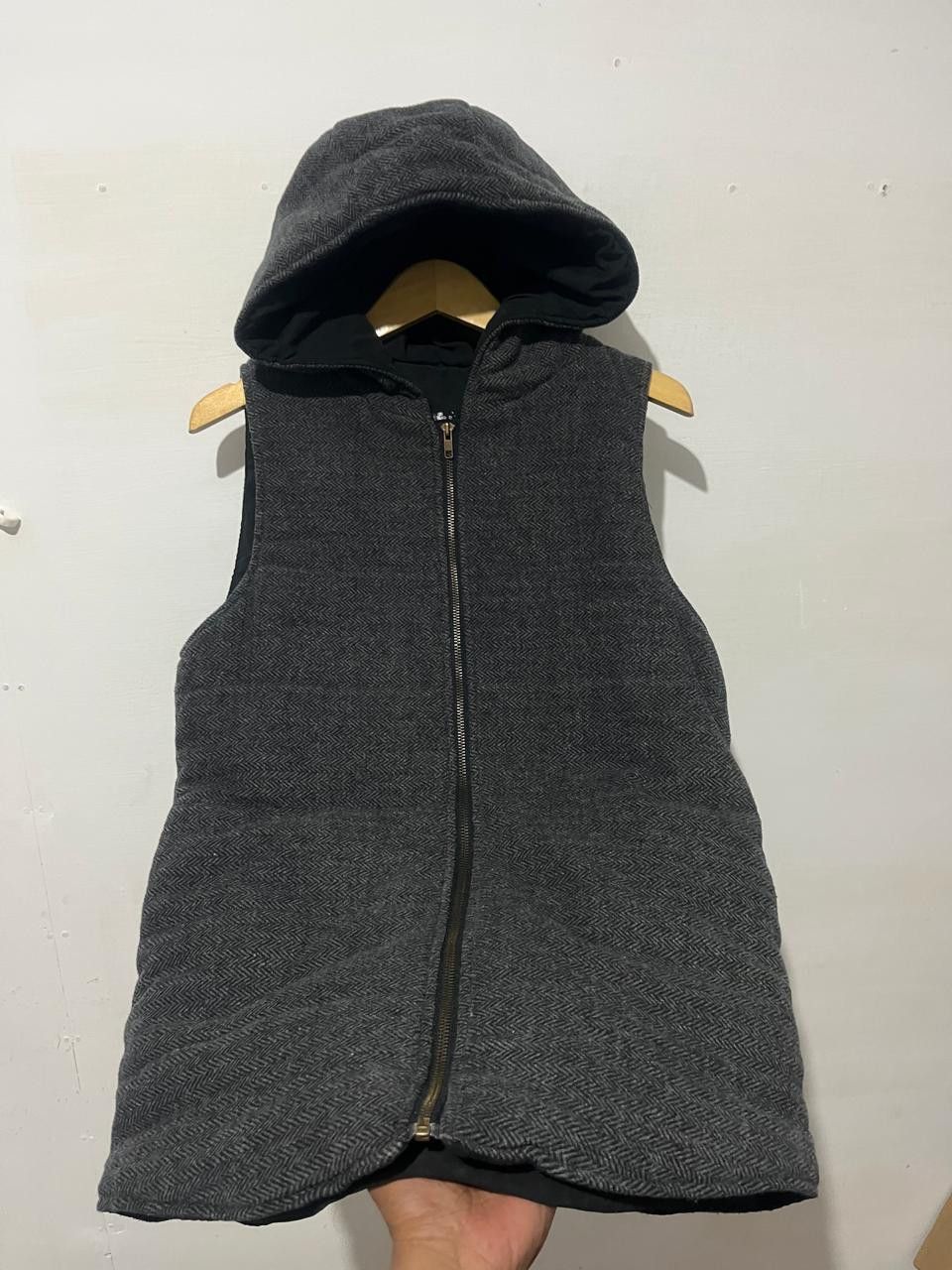 If Six Was Nine Lauren Herringbone Pattern Hooded Gilet Vest Grey Size US M / EU 48-50 / 2 - 3 Thumbnail