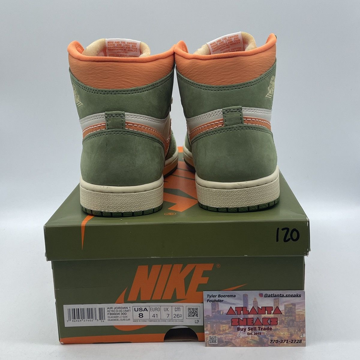 Nike Air Jordan 1 craft celadon Size US 8 / EU 41 - 3 Thumbnail