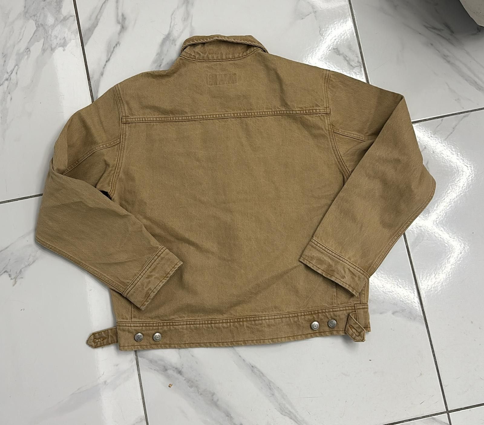 Stussy Stussy Denim Zip Work Jacket Sand Size S Size US S / EU 44-46 / 1 - 2 Thumbnail