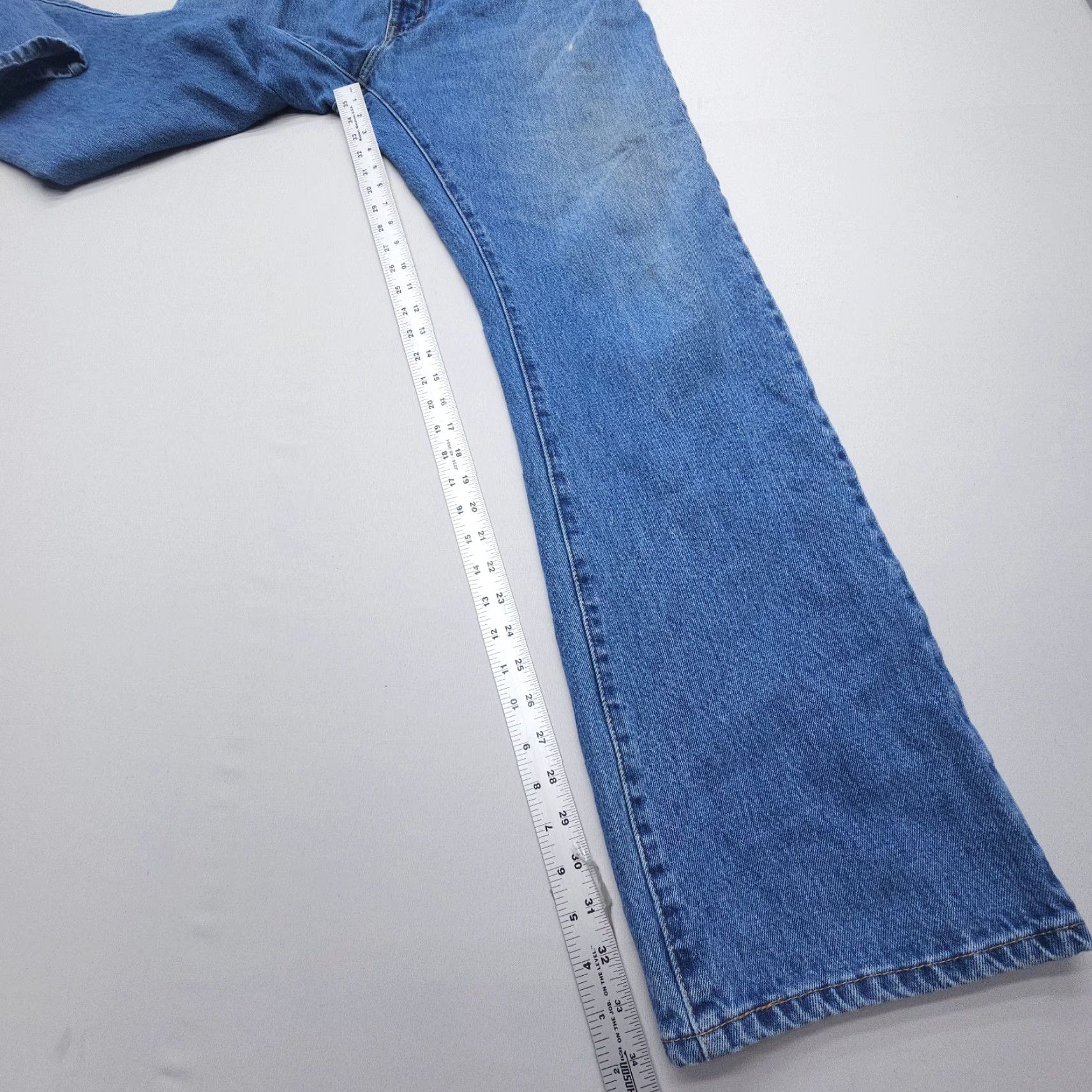 Levi's Levi's 517 Jeans Men's 38 x 34 Bootcut Denim Cotton 100% Heavy Blue Workwear Regular Fit Pocket Design Logo Medium Wash Size US 38 / EU 54 - 7 Thumbnail