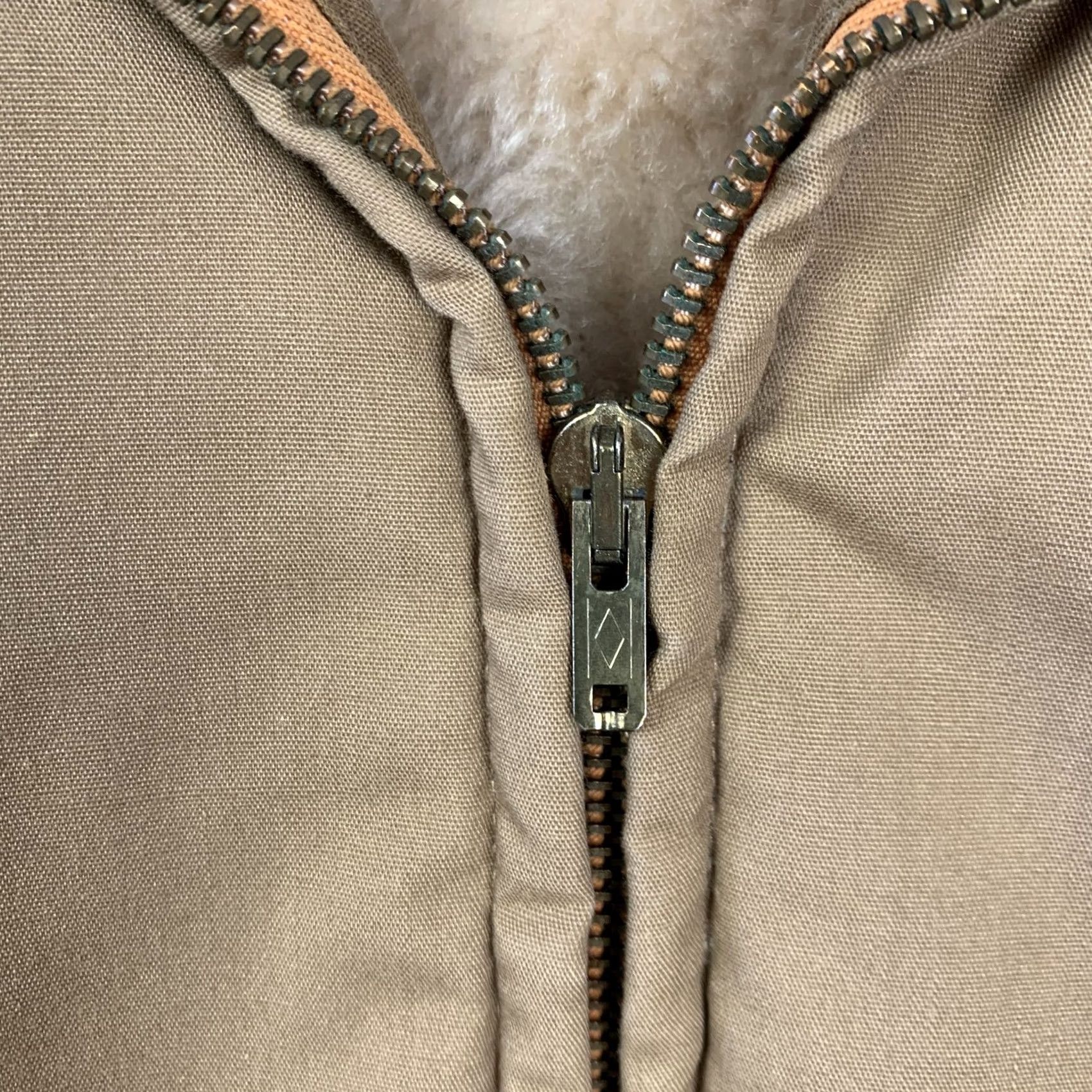 Vintage VINTAGE Campus Bomber Shirt Mens Tan Brown 70s Faux Fur Lined Made in USA 40 Regular Cozy Casual Size US XXS / EU 40 - 6 Thumbnail
