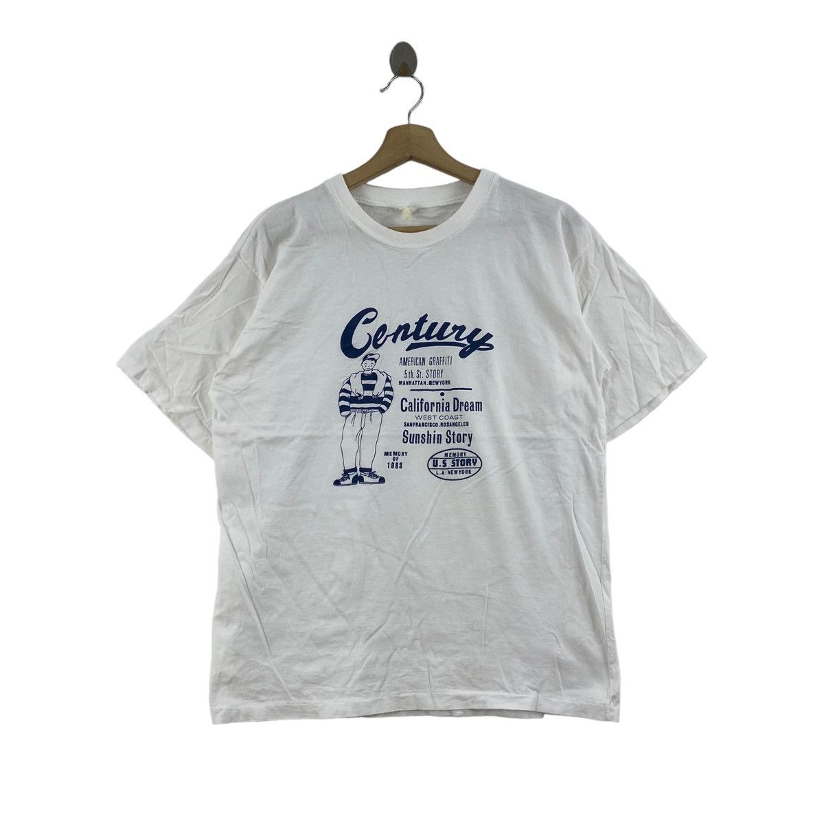 Vintage Vintage 90s CENTURY AMERICAN GRFFITI Sunshin Story White Size US L / EU 52-54 / 3 - 1 Thumbnail