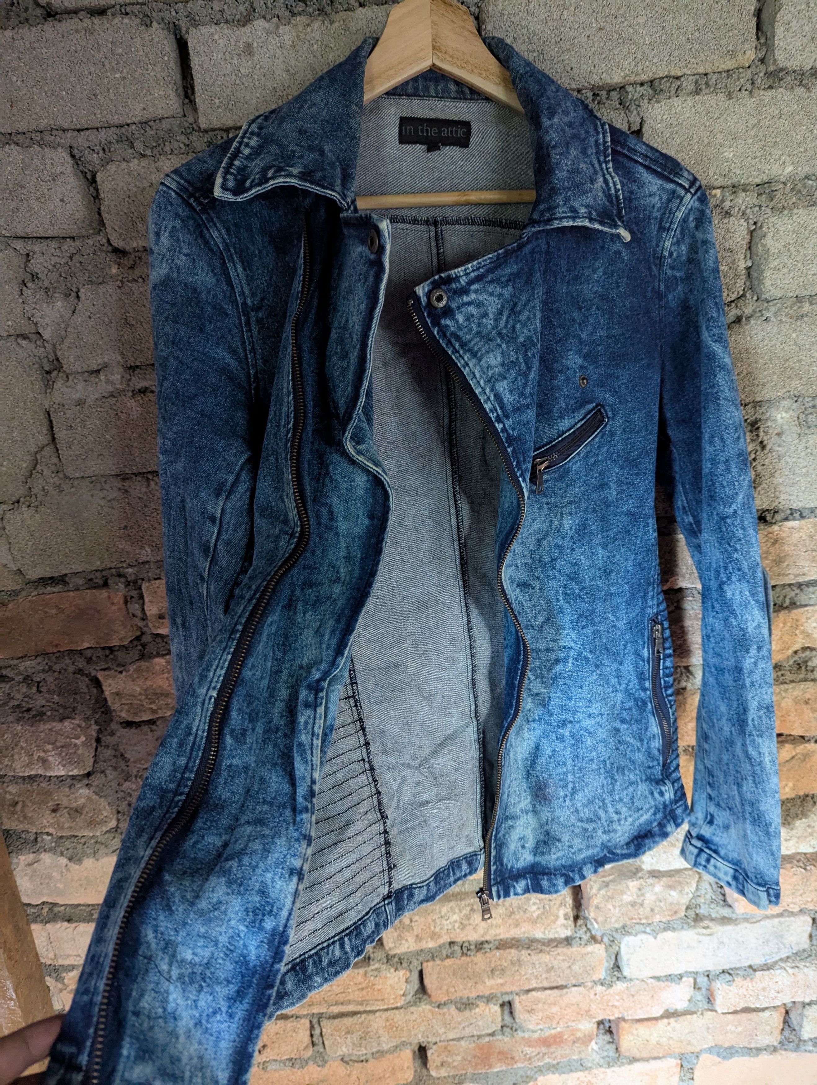 In The Attic IN THE ATTIC ASYMMETRICAL ACID WASH DENIM JACKET Size L / US 10 / IT 46 - 8 Thumbnail