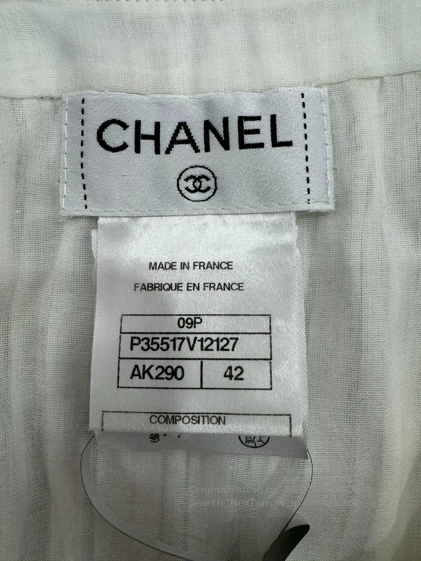 Chanel Chanel Black White Pleated Women's Top. Size M / US 6-8 / IT 42-44 - 5 Thumbnail