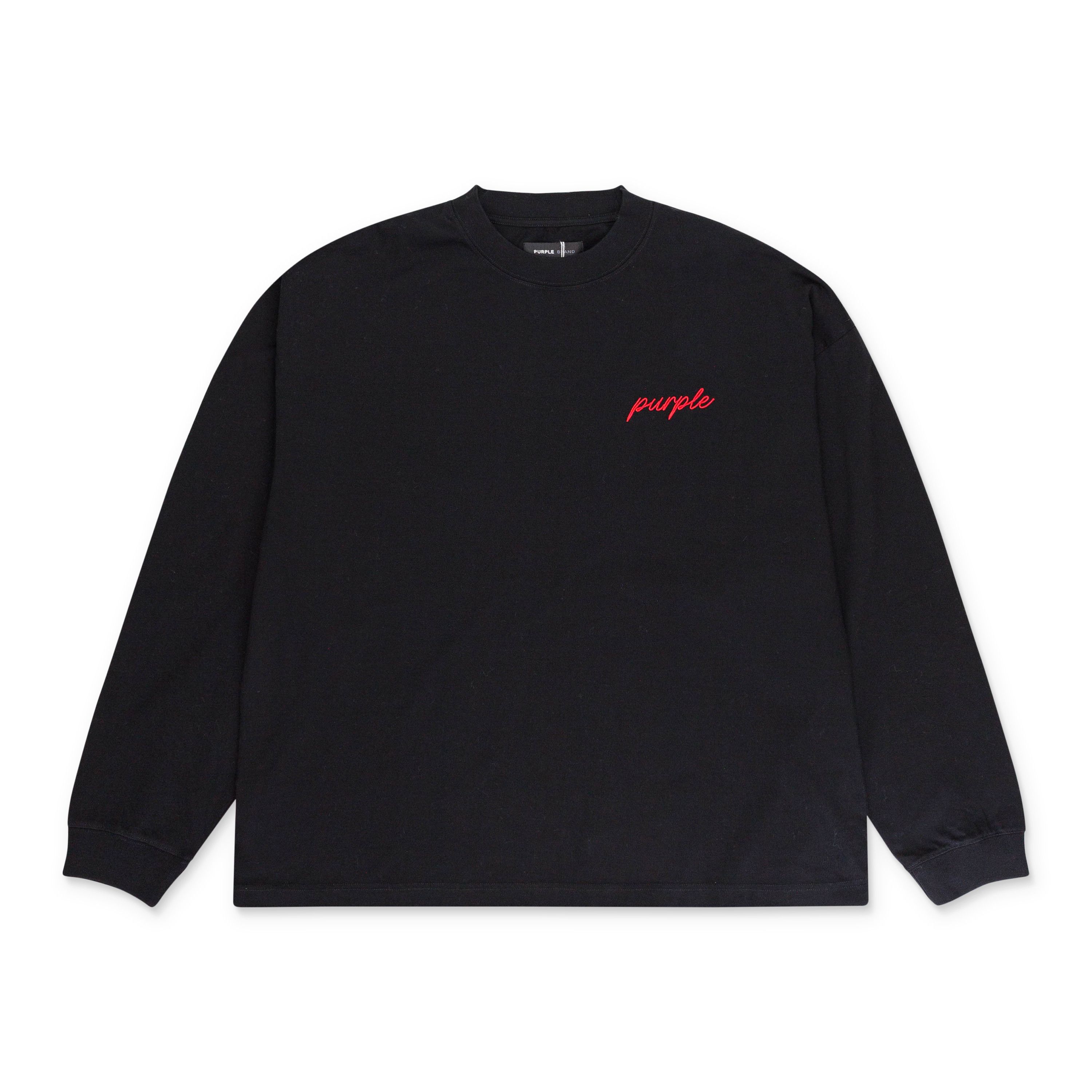 Tシャツ・カットソー PURPLE BRAND Men Tops P117HBBT125 Black Sneaker Politics