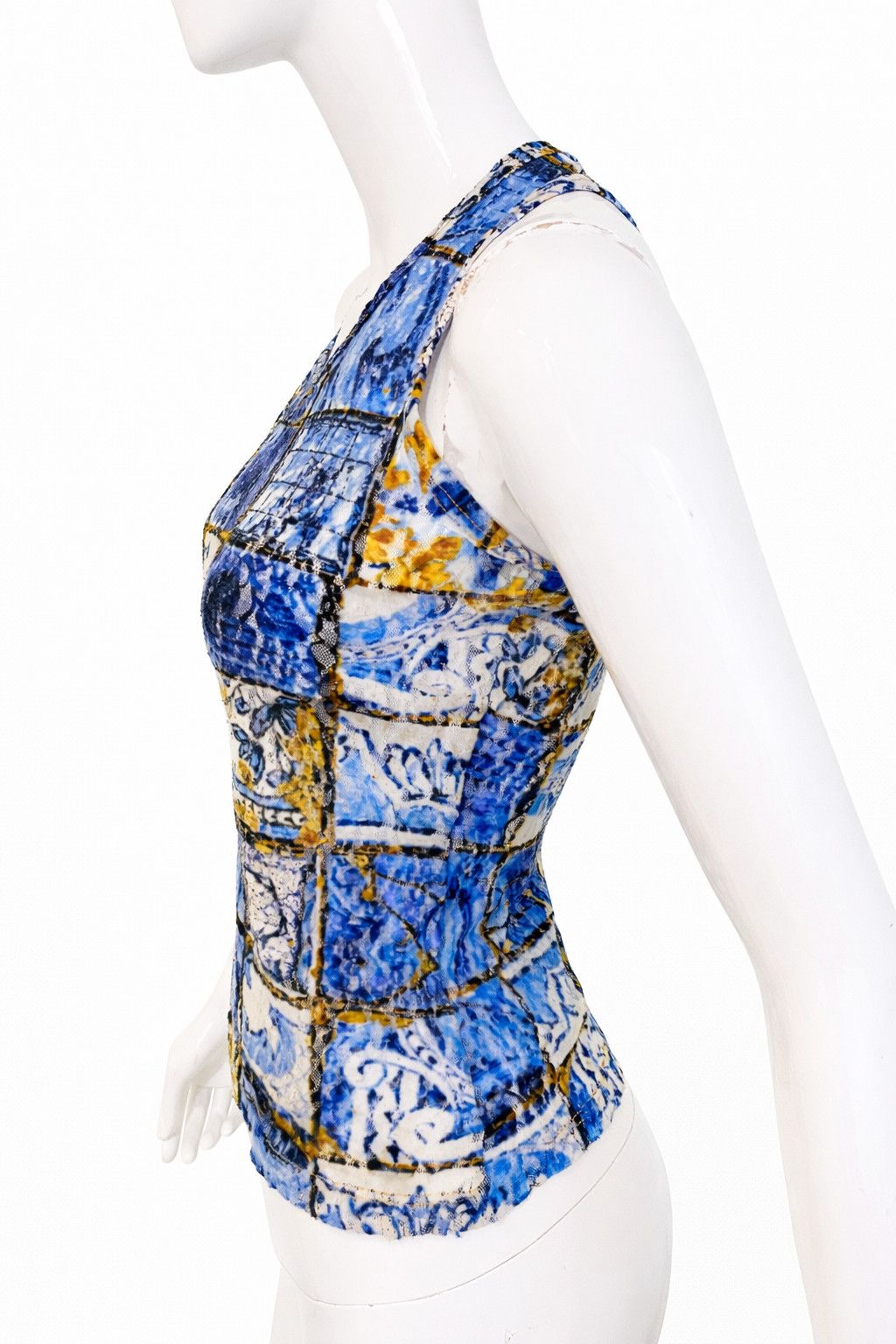 Jean Paul Gaultier Jean Paul Gaultier Semi Transparent Top Tile Y2K Mosaic Tee Size US S / EU 44-46 / 1 - 4 Thumbnail