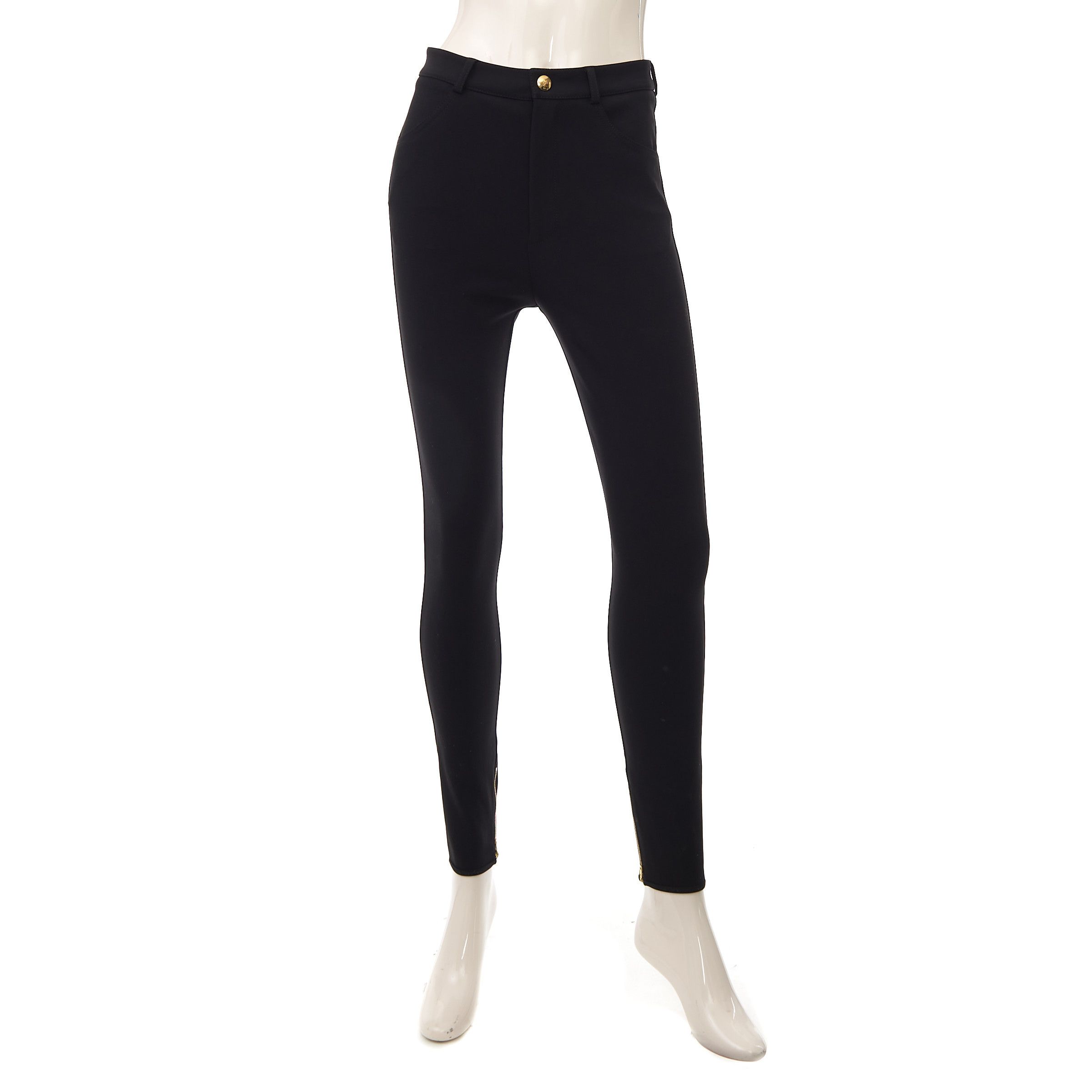 Black Stretch Riding Tailored Fit Wool Pants