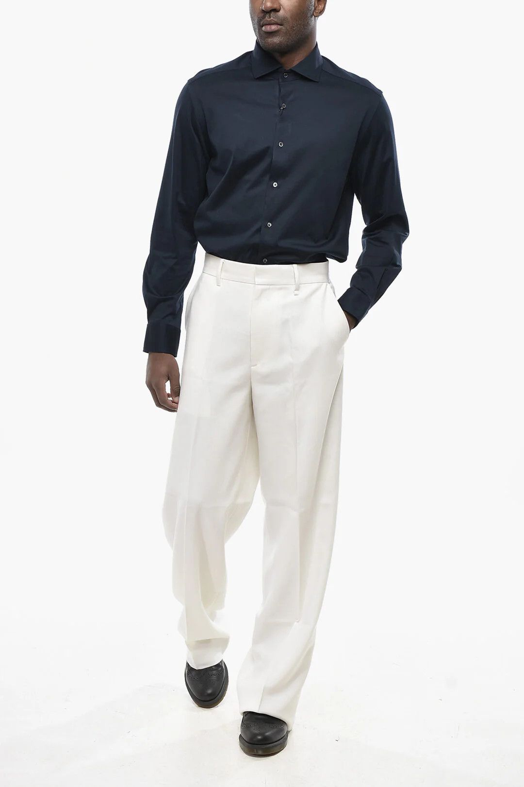 Givenchy og1mm0326 Mohair-Blend Straight-Fit Pant in White Size US 30 / EU 46 - 4 Thumbnail