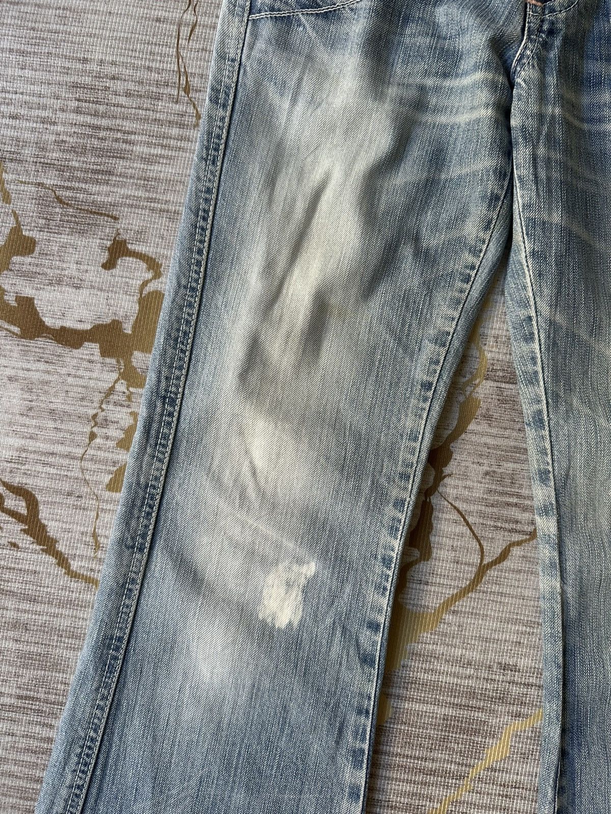 Edwin FLARE Edwin Blue Trip 503 Buckle Back Faded Distressed Denim Size US 28 / EU 44 - 9 Thumbnail