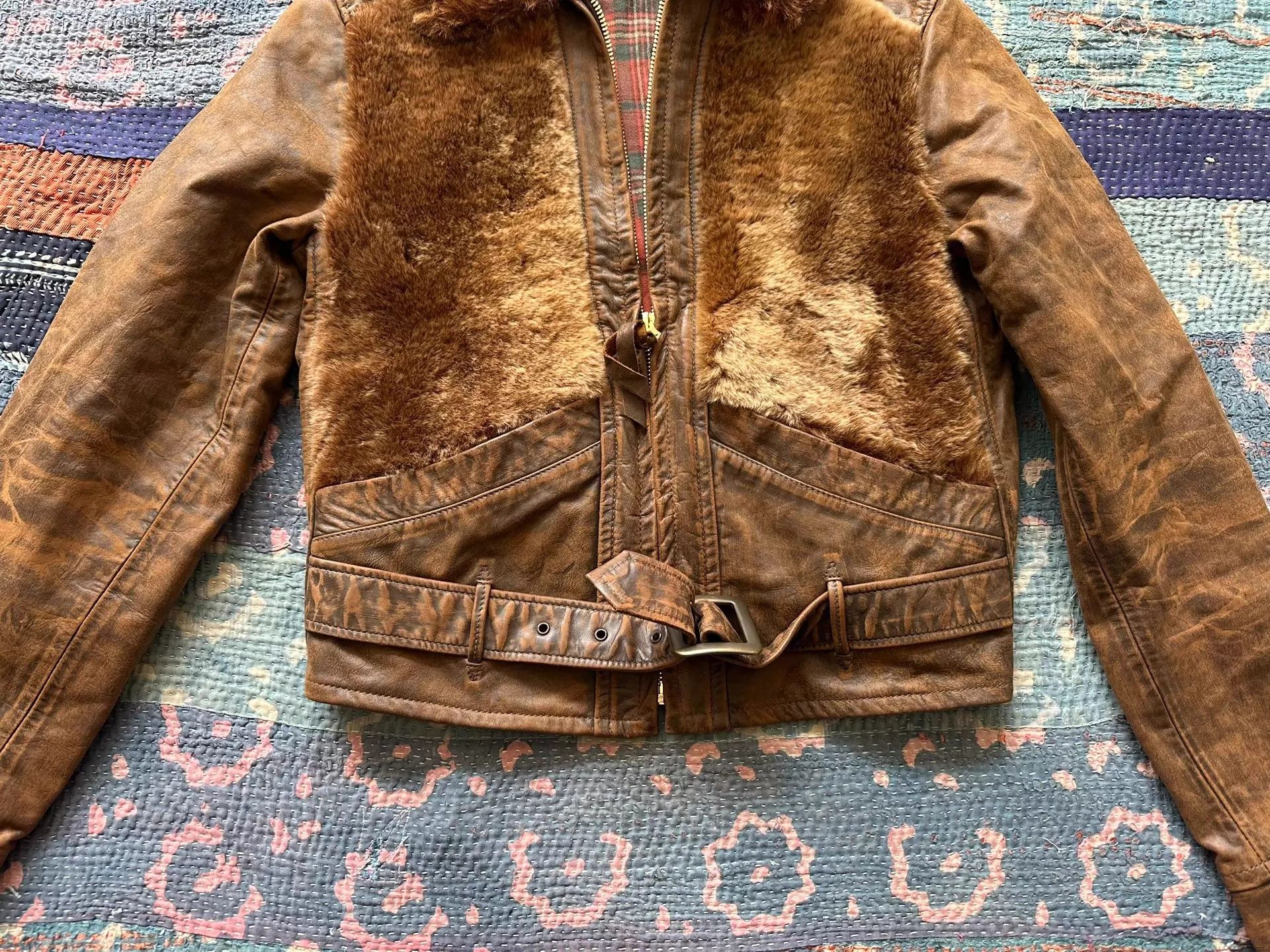 RRL Ralph Lauren RRL Women's Brown Bear Leather Jacket Size 1 Size S / US 4 / IT 40 - 4 Thumbnail