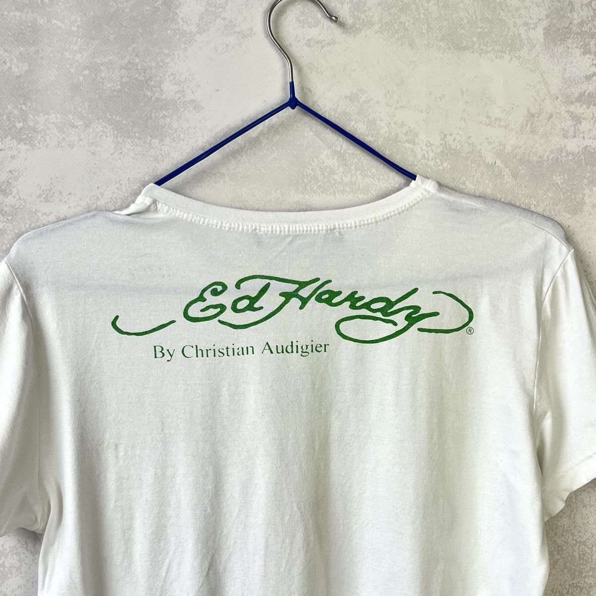 Christian Audigier × Ed Hardy × Vintage Ed Hardy big logo Swarovski Tee shirt 90s Size M / US 6-8 / IT 42-44 - 10 Thumbnail