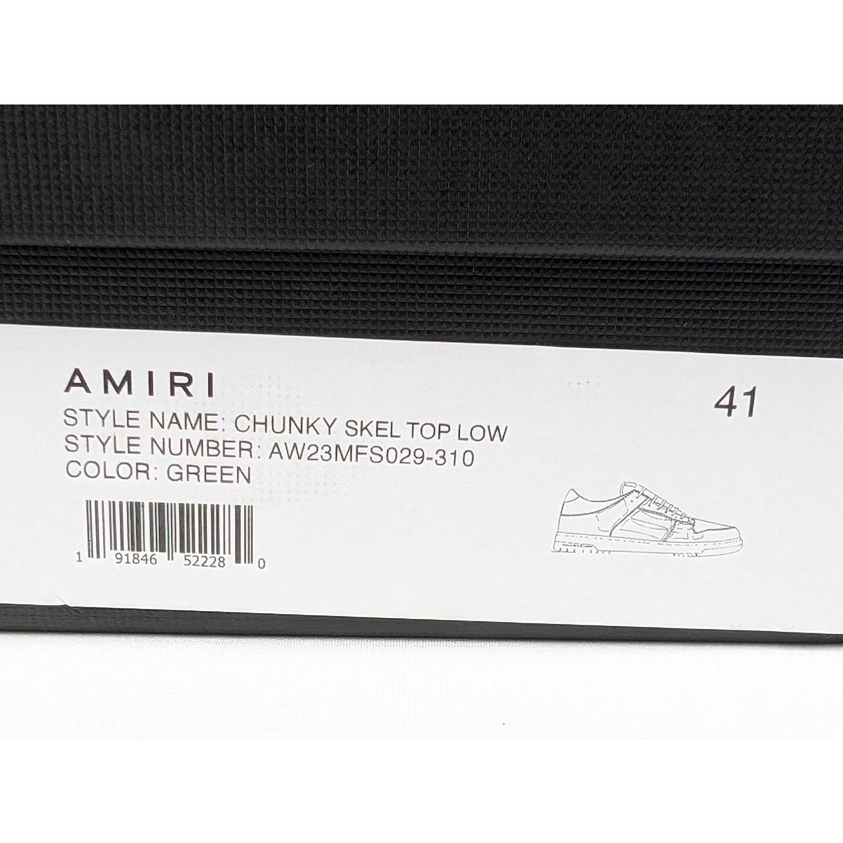 Amiri o1rshd1 Chunky Skeleton Top Low Sneakers in Green Size US 8 / EU 41 - 22 Thumbnail