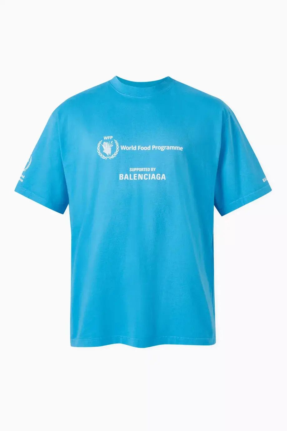 Balenciaga o1mt1gz0225 Dup / Medium Fit T-Shirt in Azure Blue/White Size XS / US 0-2 / IT 36-38 - 1 Thumbnail