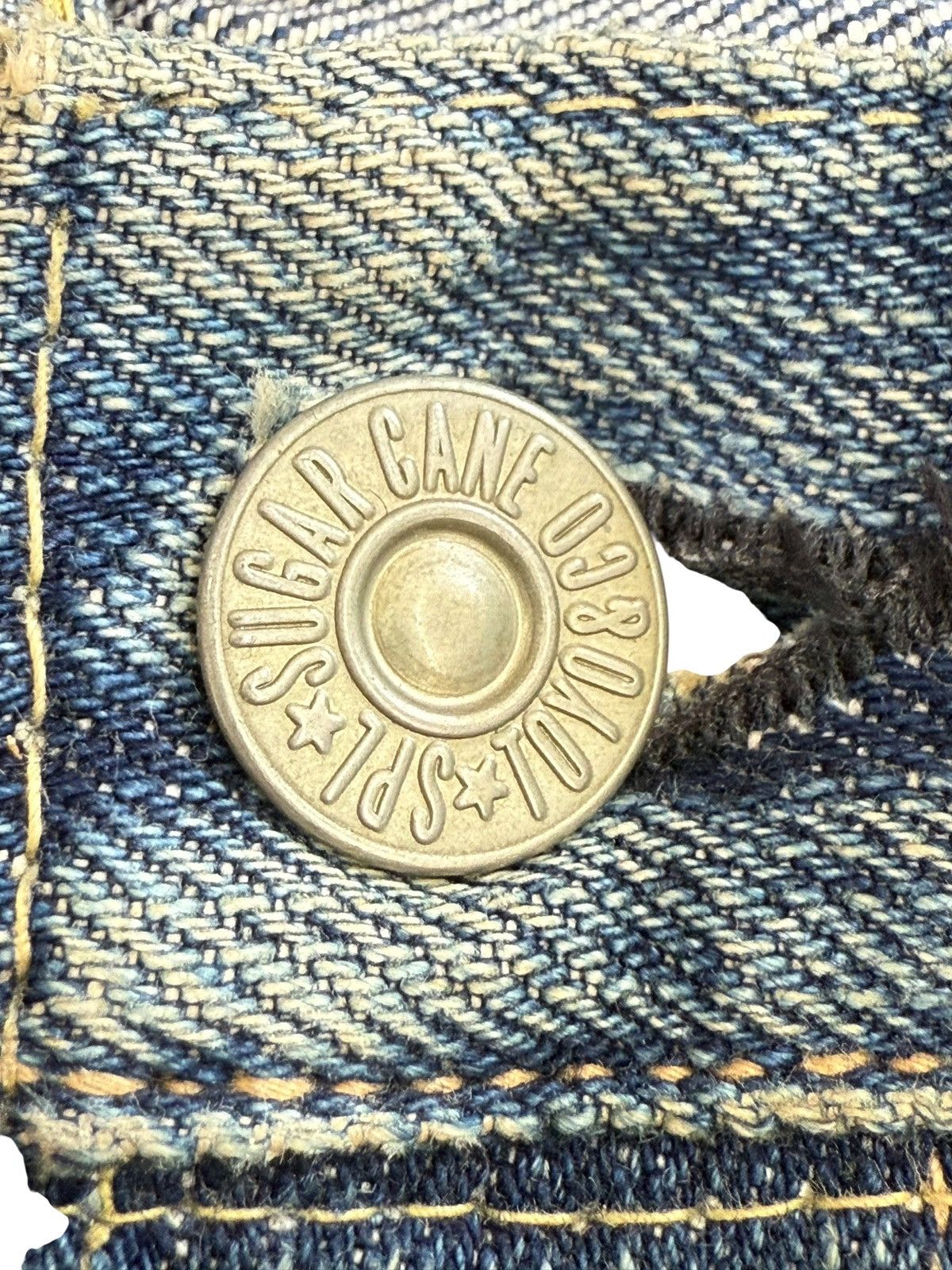 Sugar Cane Sugar Cane 90’s Blue Wash Whiskers Style Denim Jeans Size US 30 / EU 46 - 6 Thumbnail
