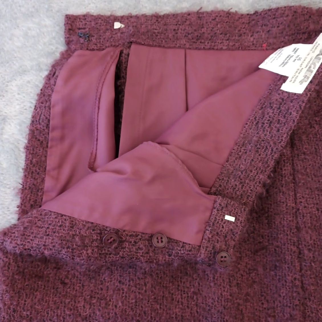 Jaeger VINTAGE Jaeger Skirt Woman Long A-Line Purple 16 Mohair Wool Alpaca Lined Pockets Made In Great Britain Size 38" / US 16 / IT 52 - 5 Thumbnail