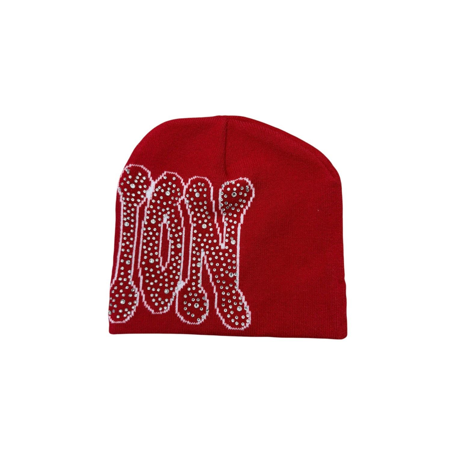 Other Mixed Emotions 'Rhinestone' Red Beanie Size ONE SIZE - 2 Thumbnail