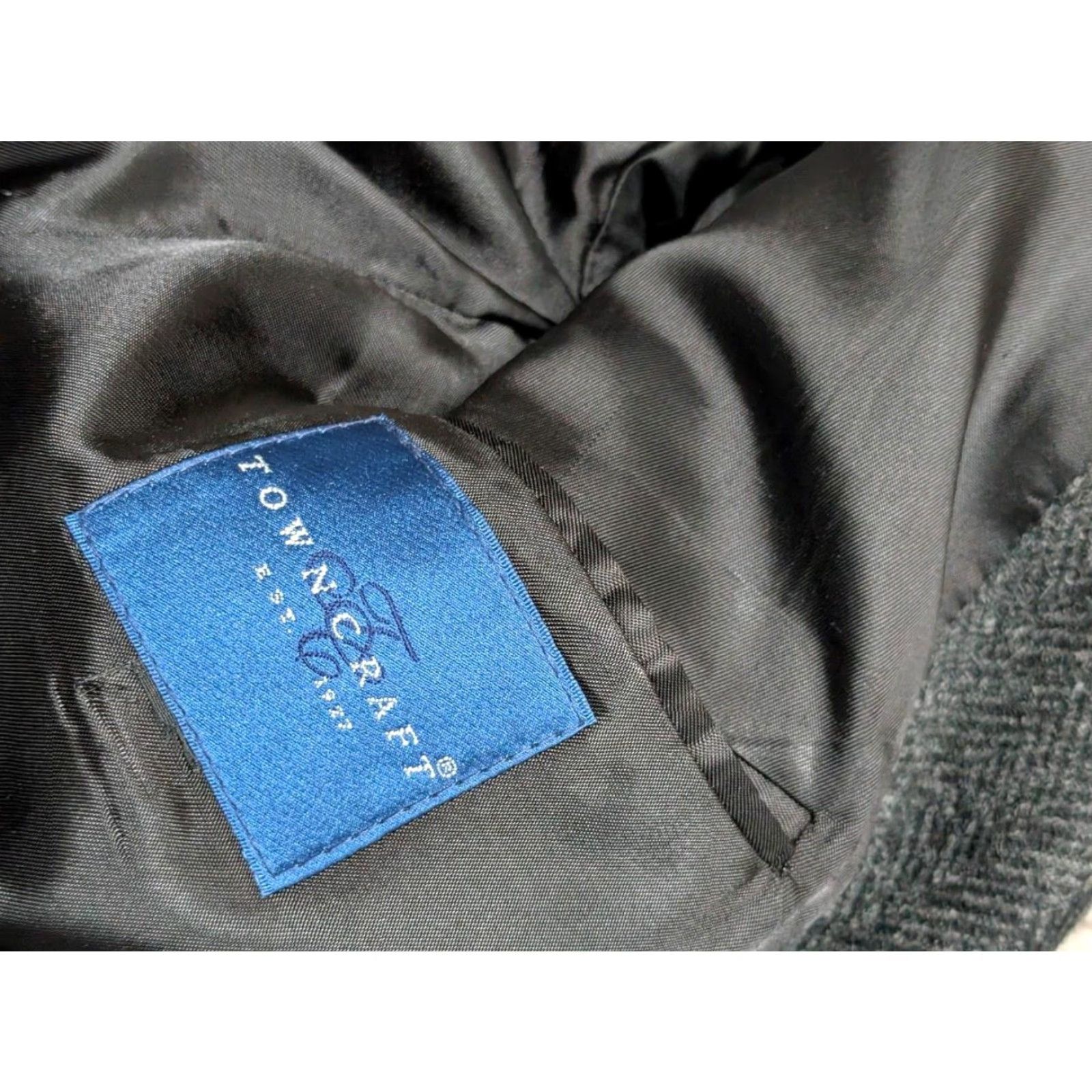 Vintage VINTAGE Towncraft Overcoat Shirt Mens 44L Charcoal Gray Tweed Donegal Herringbone Long Coat Size US L / EU 52-54 / 3 - 5 Thumbnail