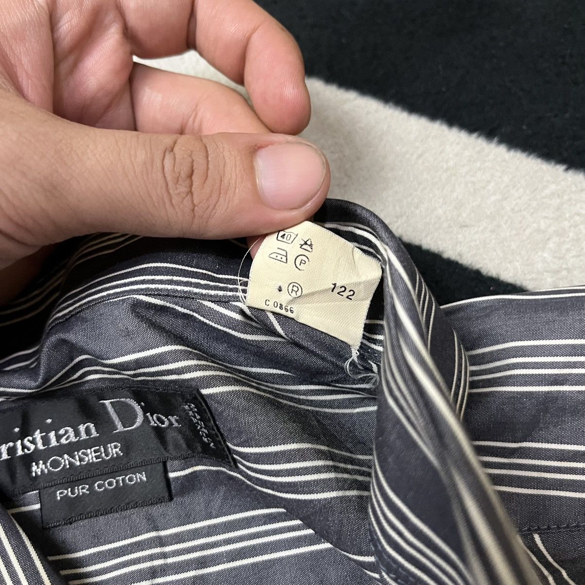 Dior Christian Dior Monsieur Vintage Stripe Button Shirt Size US XL / EU 56 / 4 - 7 Thumbnail