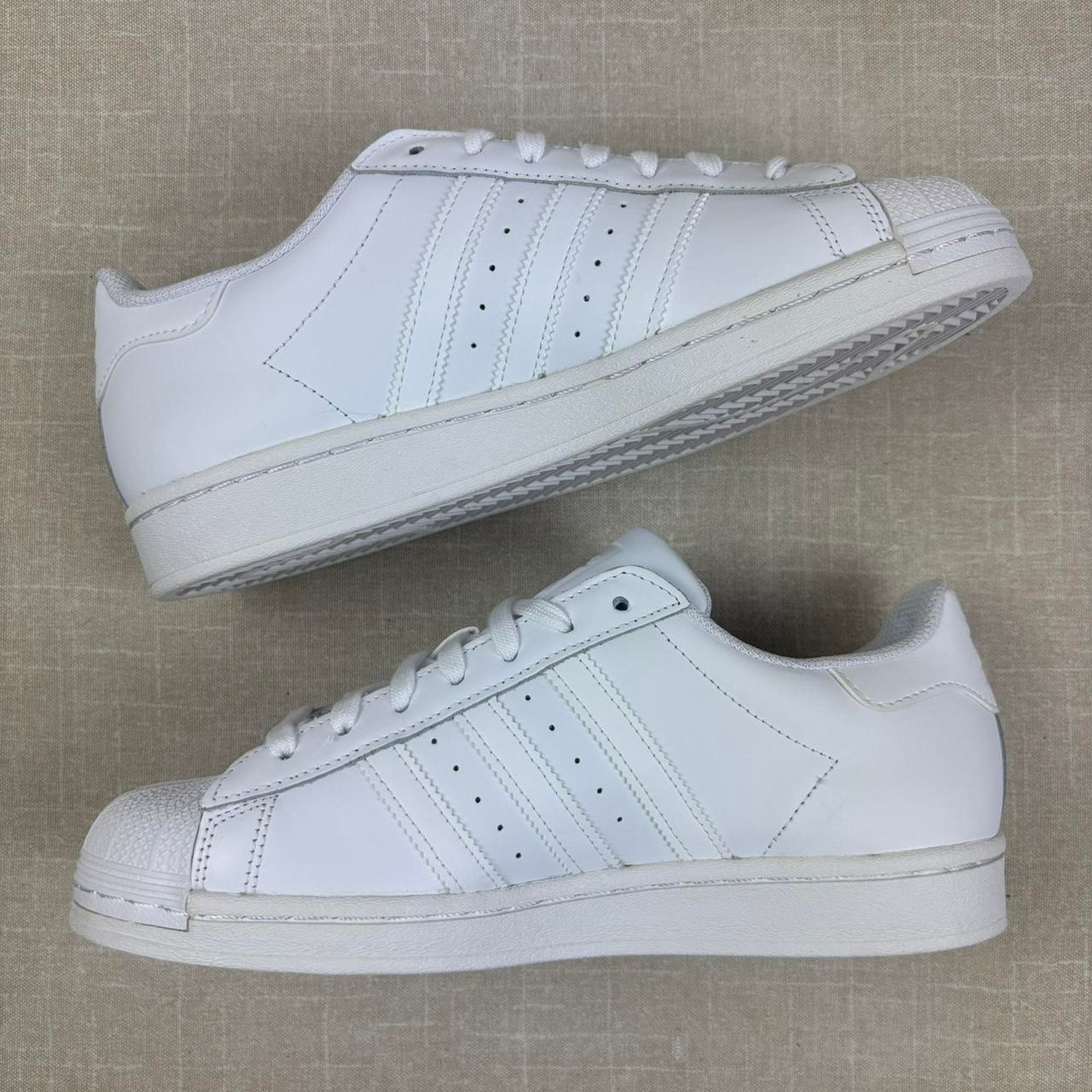 Adidas 🦷 Adidas Superstar “Triple White” 10M Size US 10 / EU 43 - 4 Thumbnail