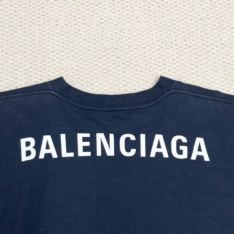 Other Balenciaga Navy blue worn-out back monogram logo short sle Size US M / EU 48-50 / 2 - 4 Thumbnail