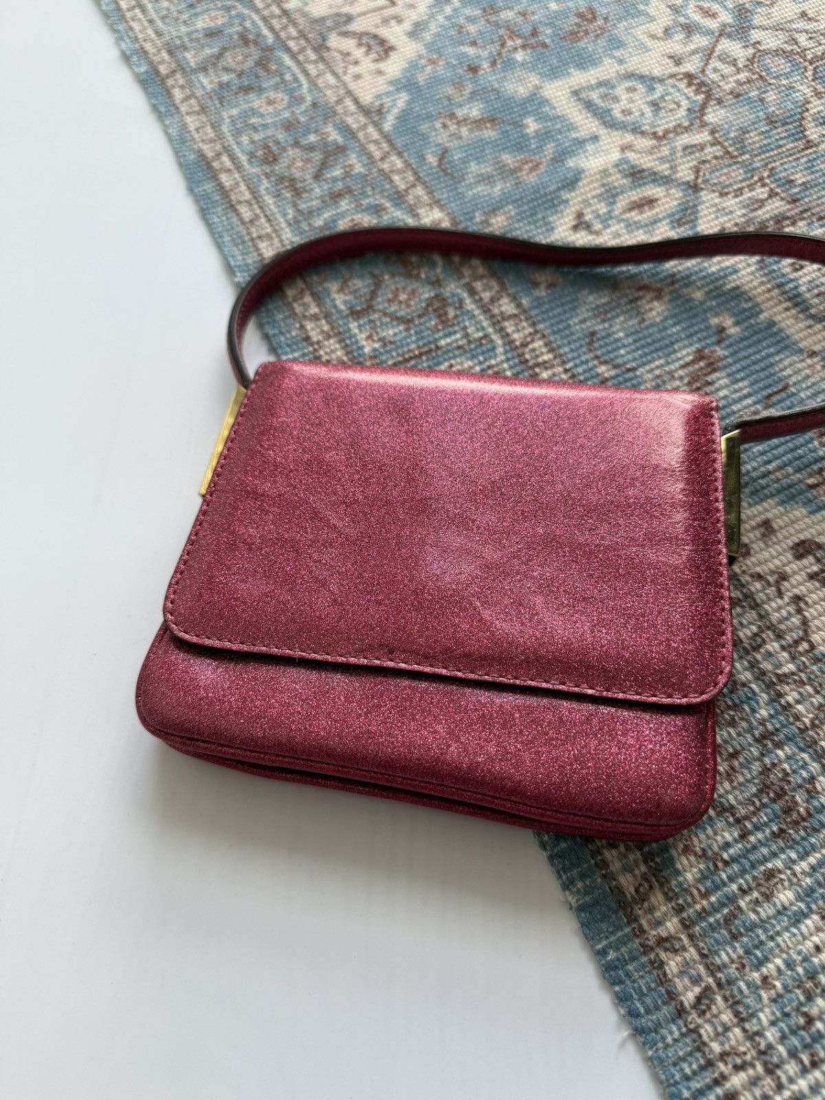 Dolce & Gabbana Archive 2000s Dolce & Gabbana Glitter Leather Small Hand Bag Size ONE SIZE - 5 Thumbnail