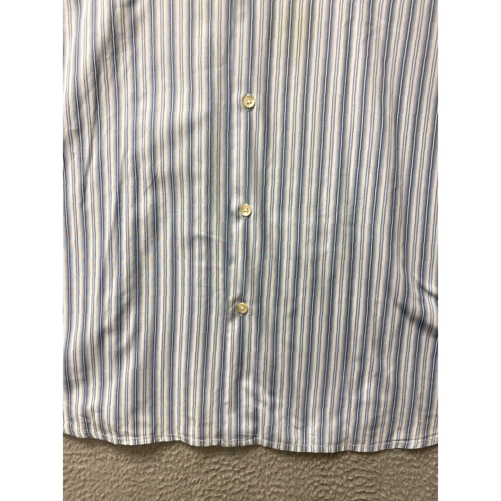 Banana Republic Banana Republic Shirt Men XLT Gray Striped Button Up Preppy Casual 116-68 Size US XL / EU 56 / 4 - 2 Thumbnail
