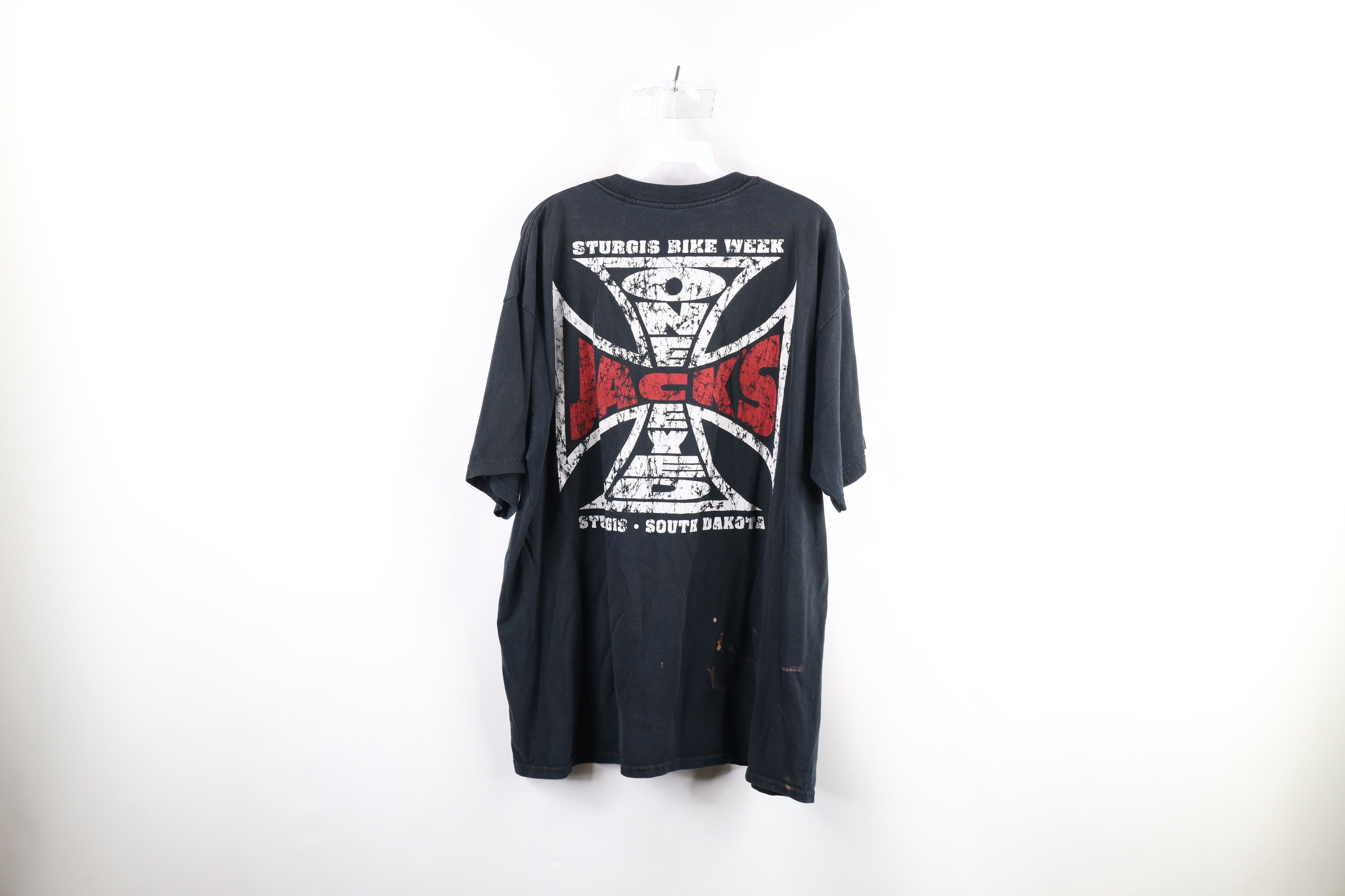 Vintage Vintage Out One Eyed Jacks Sturgis Motorcycle Rally T-Shirt Size US XL / EU 56 / 4 - 9 Thumbnail