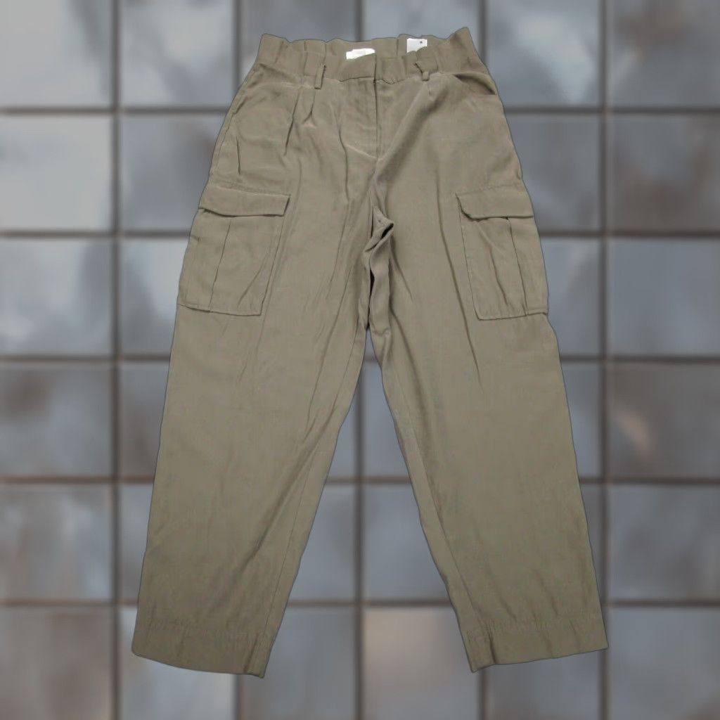 H&M H&M Pants Womens 14 Brown Cargo Paper Bag Pleated Chino Hi-Rise High Waisted | 14 | Brown | Chino | Pink? No. Size 36" / US 14 / IT 50 - 1 Thumbnail