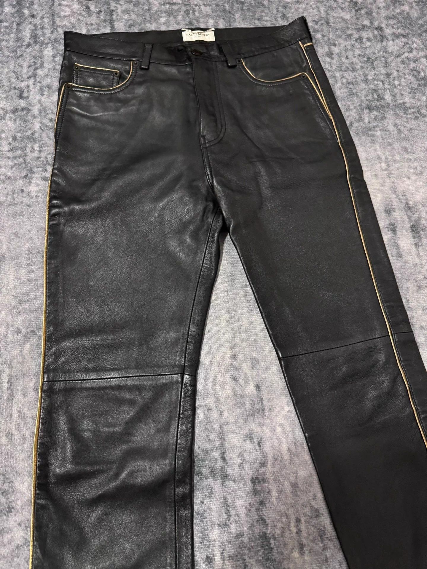 Saint Laurent Paris Saint Laurent zippered lambskin basic leather pants Size 28" / US 6 / IT 42 - 4 Thumbnail