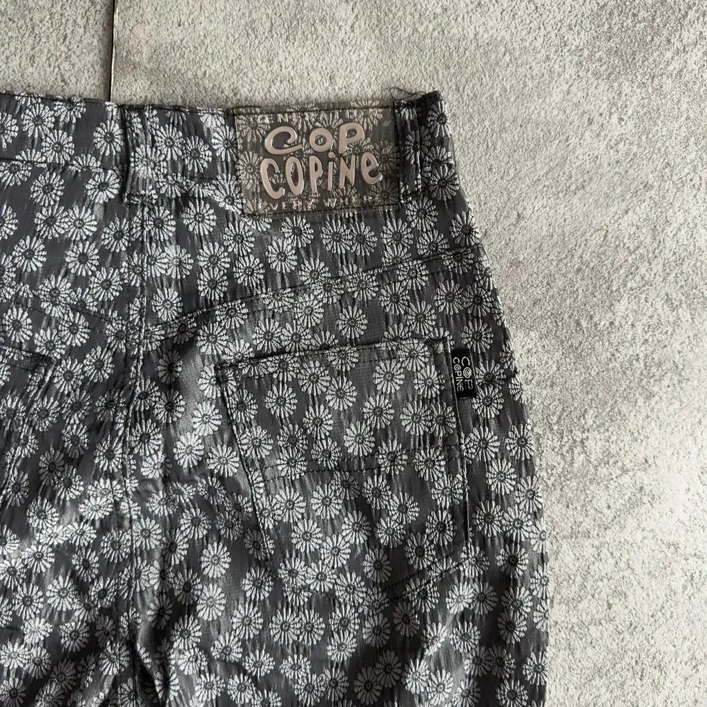 Cop Copine Cop Copine Archive Y2K Metallic Jacquard Floral Pants Size 31" - 3 Thumbnail
