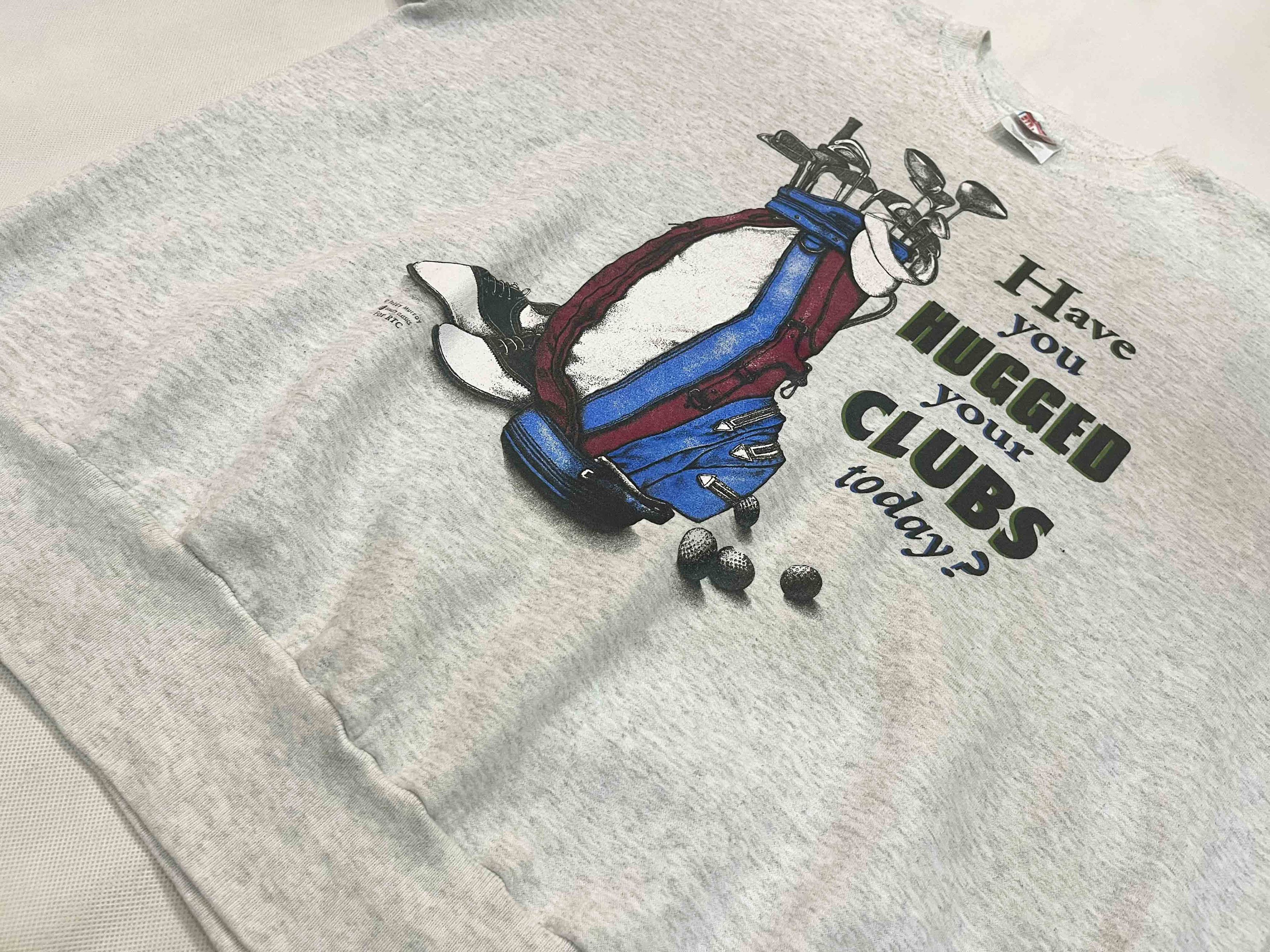 Hanes × Vintage Vintage Have You Hugged Your Clubs Today Crewneck Sweatshirt Size US XL / EU 56 / 4 - 5 Thumbnail
