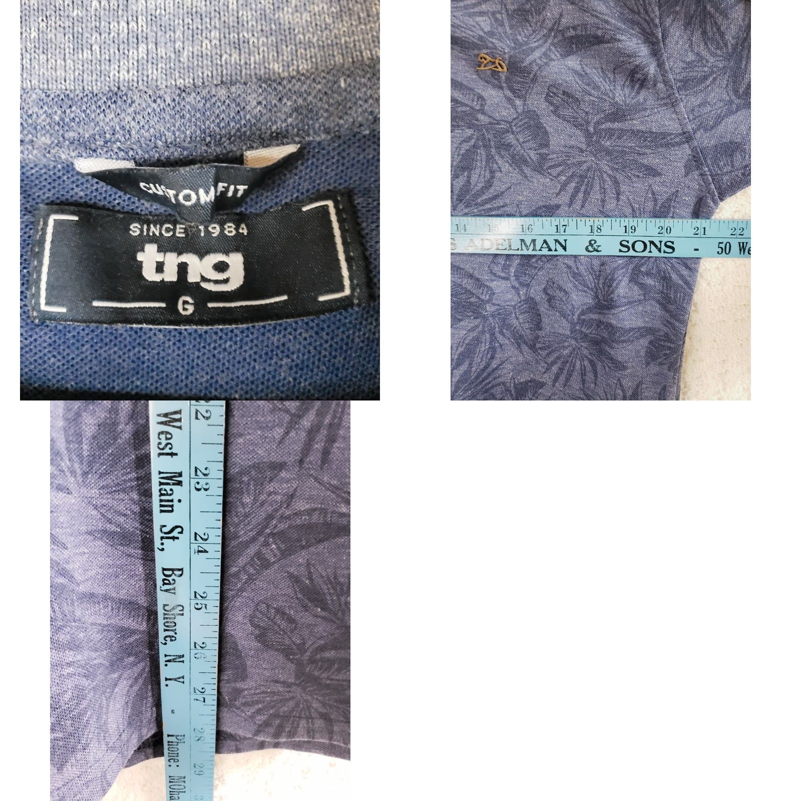 Vintage TNG THE NEXT GENERATION GOLF POLO SHIRT MENS L BLUE FOILAGE PATTERN SHORT SLEEVE Size US L / EU 52-54 / 3 - 9 Thumbnail