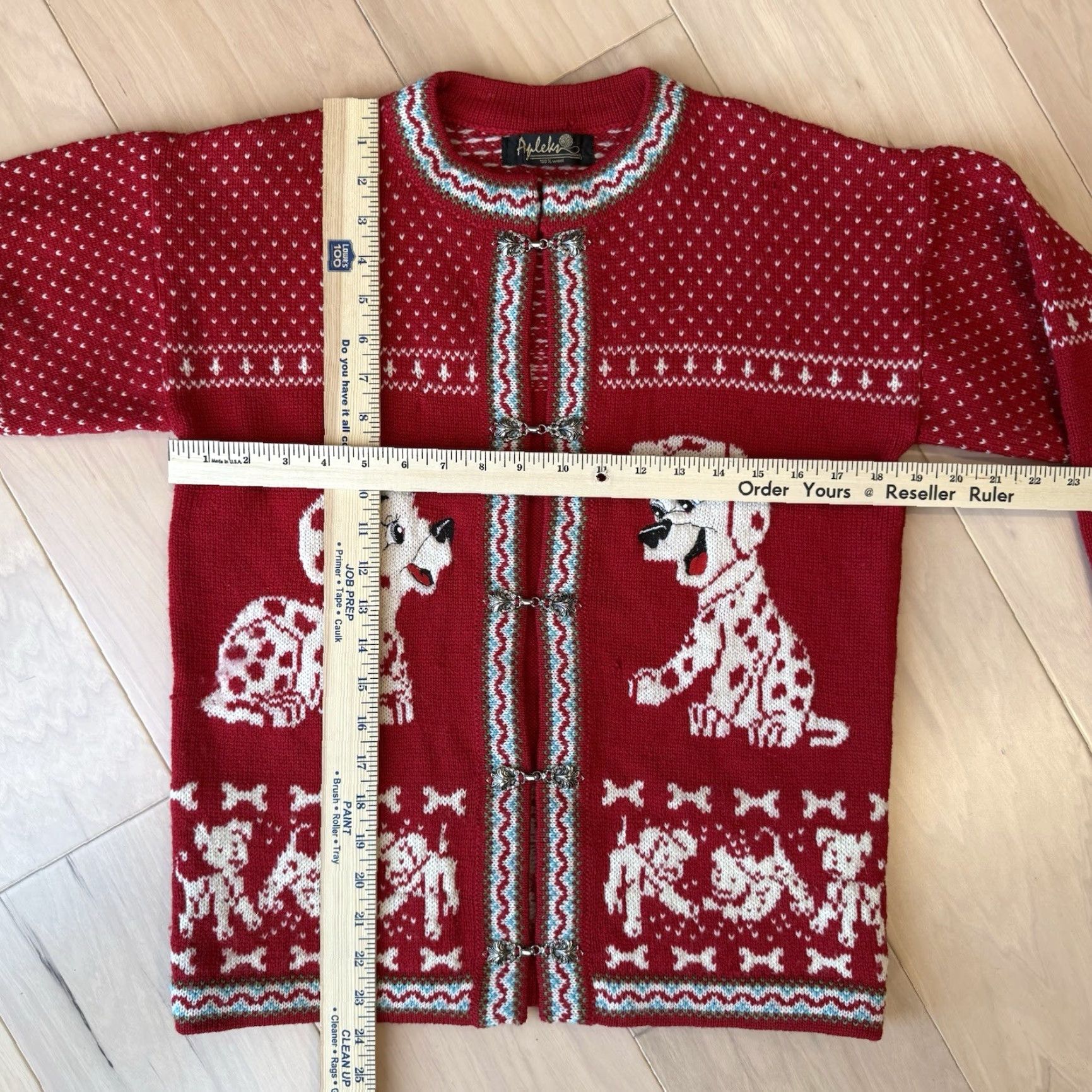Vintage VINTAGE Dalmatians Cardigan Women's Small Red Wool Nordic Sweater Glam Boho Shirt Size S / US 4 / IT 40 - 3 Thumbnail