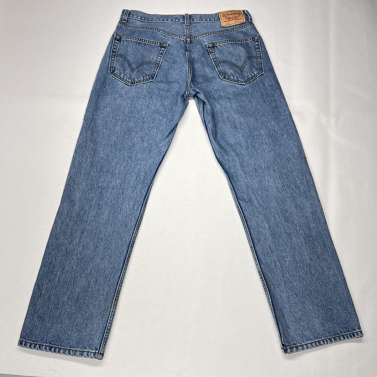 Levi's Levis 505 Jeans Regular Fit Straight Blue Pants Denim Y2K Size US 33 - 13 Thumbnail