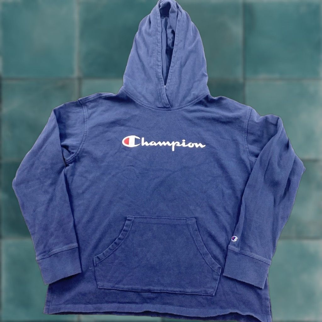 Champion Champion Sweatshirt Womens Small Blue Spellout Logo Pullover Activewear Size S / US 4 / IT 40 - 1 Thumbnail