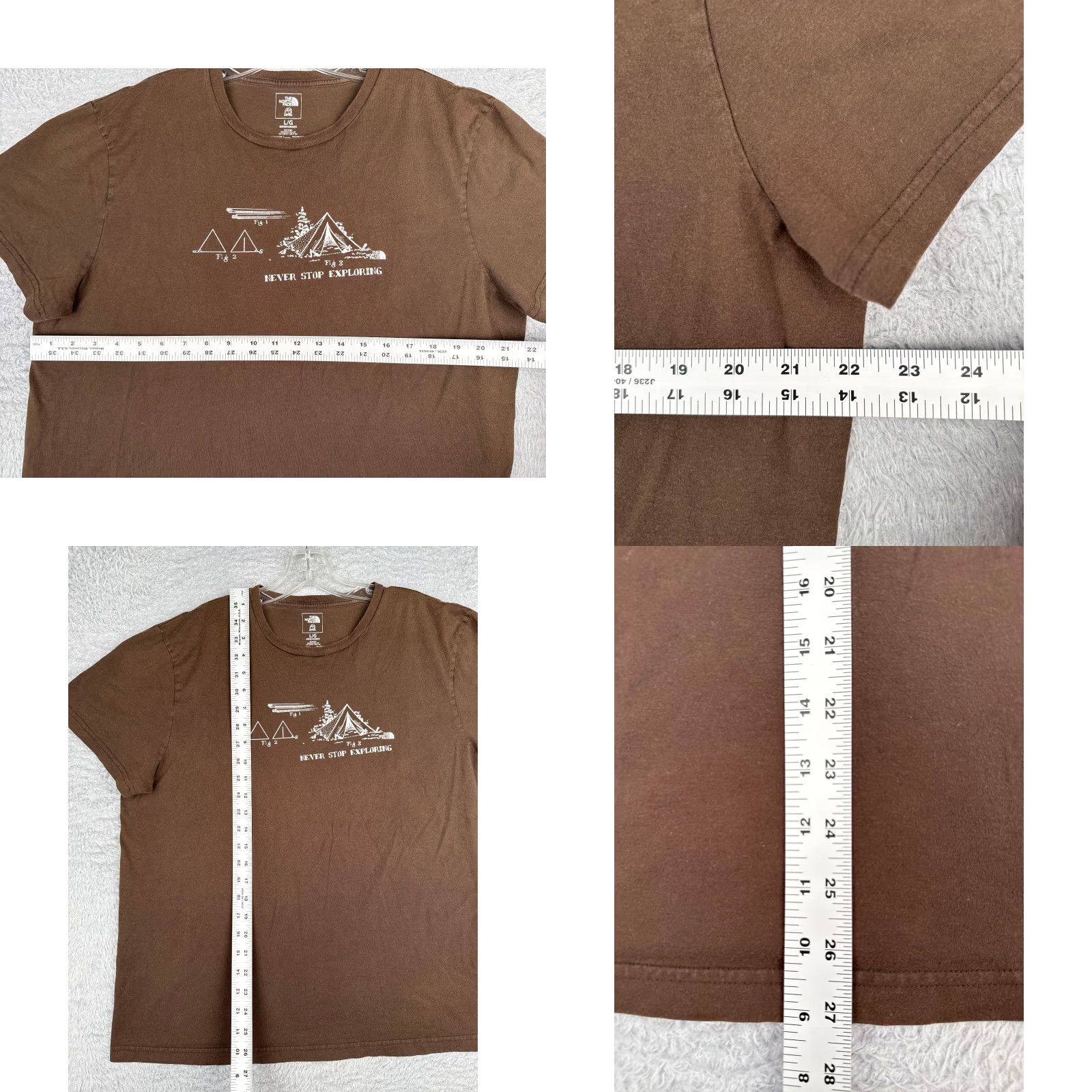 The North Face The North Face Shirt Men L Brown Short Sleeve Crew Neck 100% Cotton Camping Logo T-Shirt Mens Size US L / EU 52-54 / 3 - 8 Thumbnail