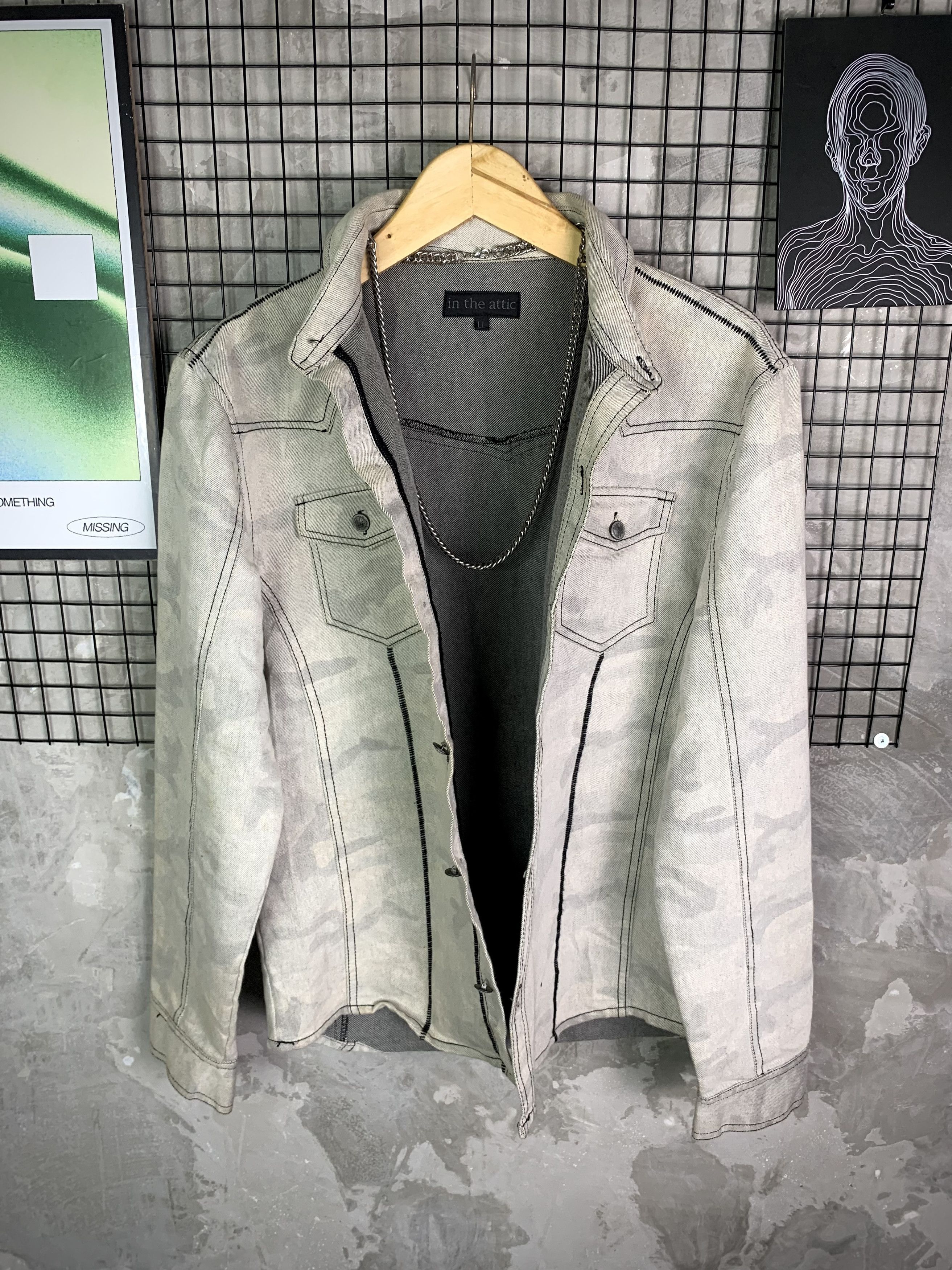 In The Attic In The Attic Gothic Camo Denim Western Heavy Shirt Size US L / EU 52-54 / 3 - 6 Thumbnail