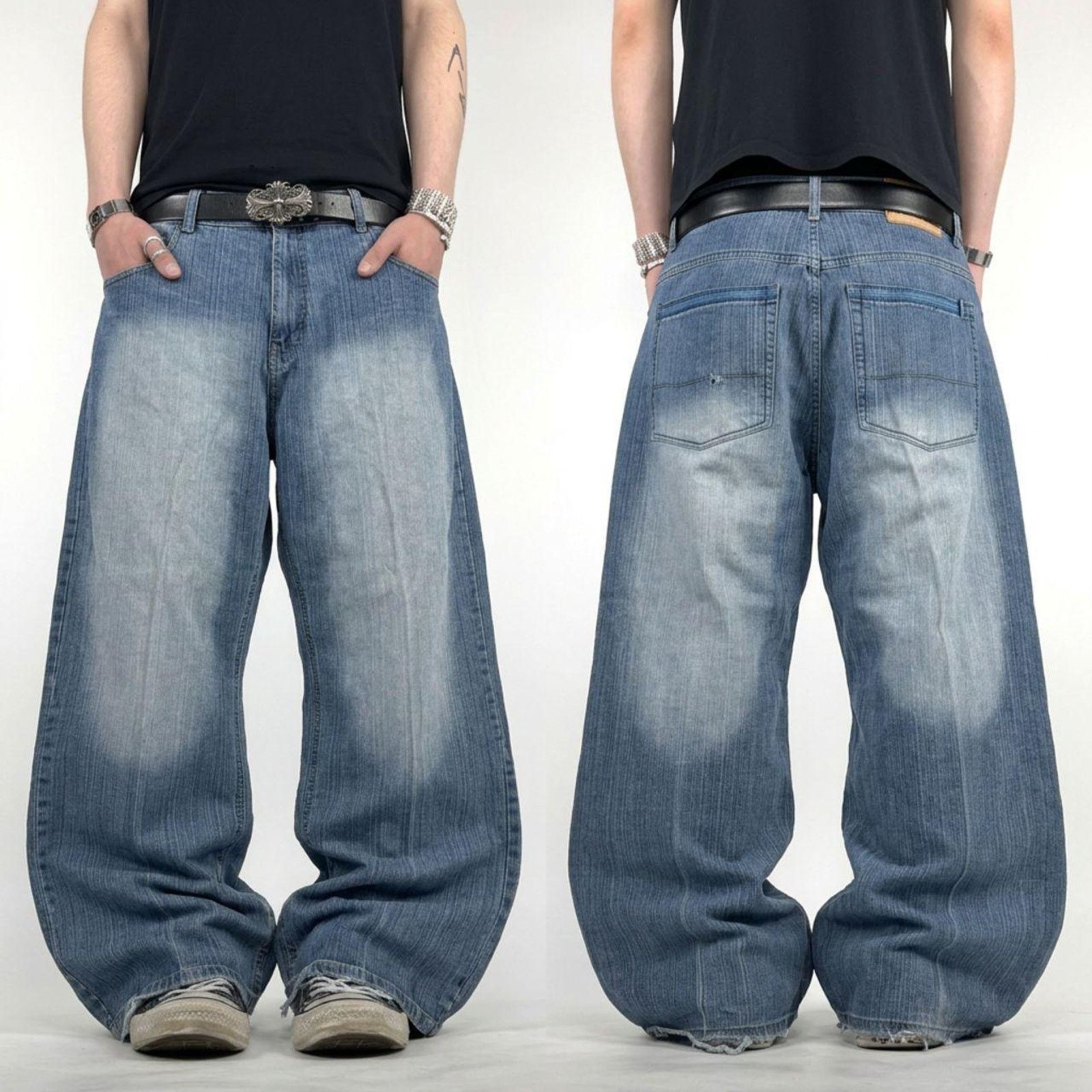 JNCO × Southpole × Vintage Vintage y2k faded stonewash embroidered archive baggy jeans Size US 40 / EU 56 - 1 Thumbnail
