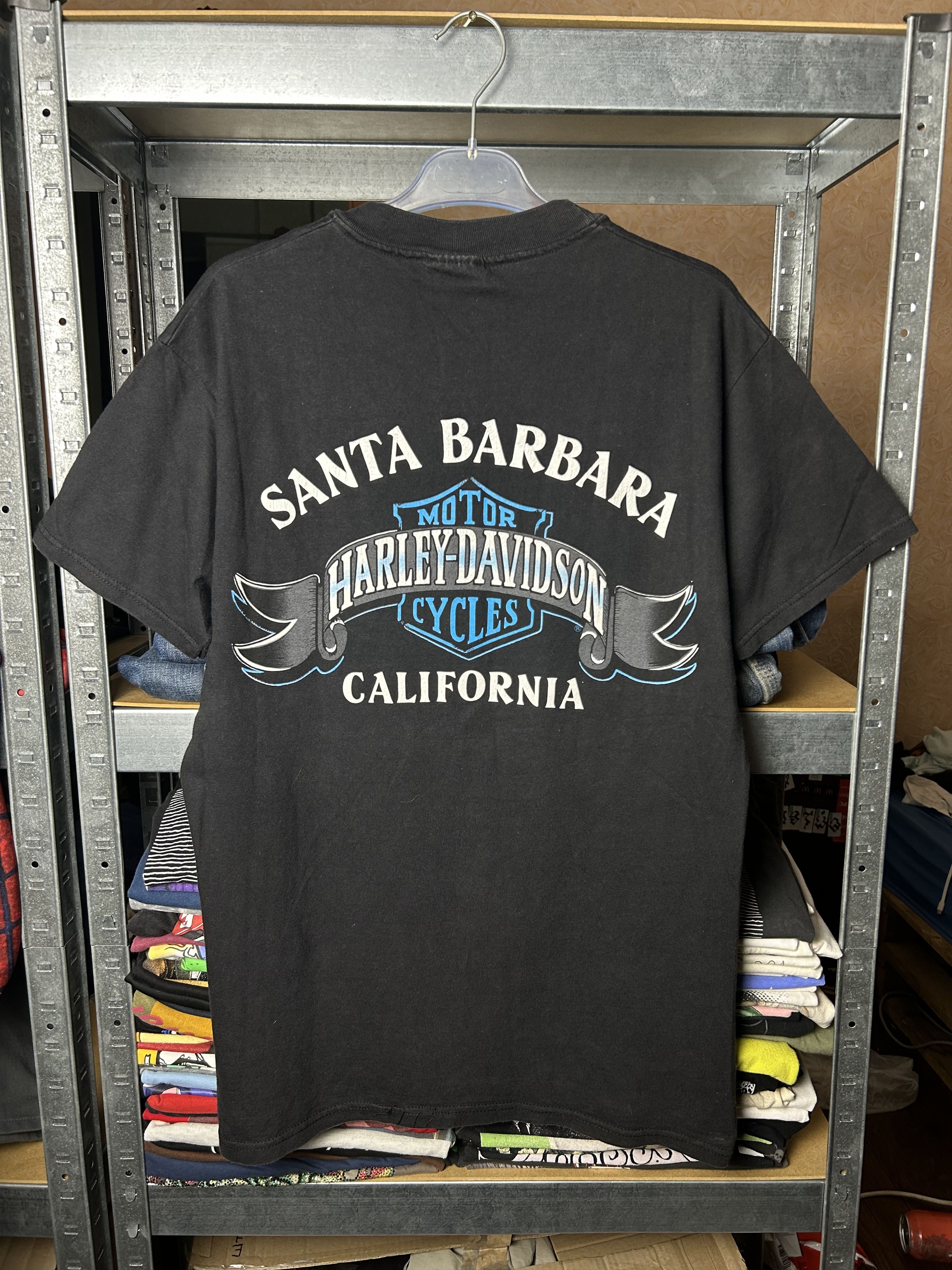 Harley Davidson Vintage 1996 Harley Davidson Santa Barbara California Tshirt Size US M / EU 48-50 / 2 - 2 Thumbnail