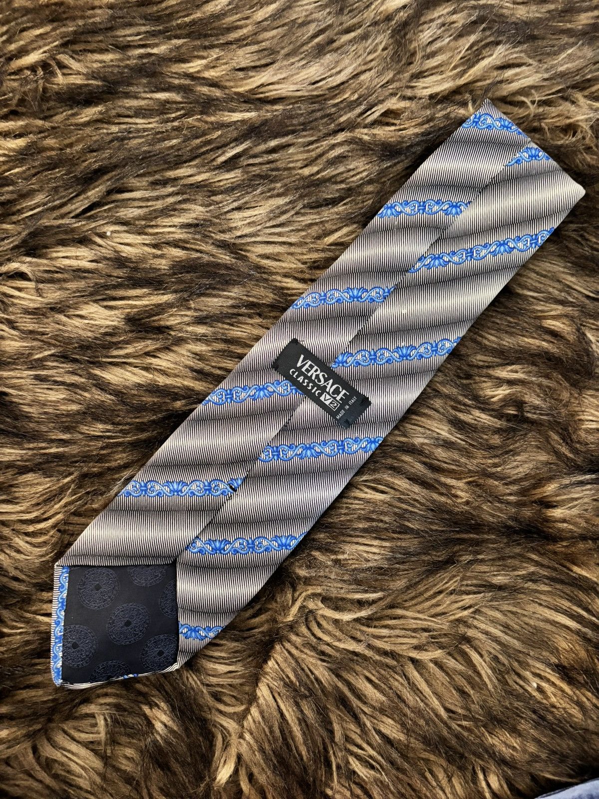 Versace Versace Classic Silk Tie – Blue Medusa Baroque Pattern Size ONE SIZE - 1 Thumbnail