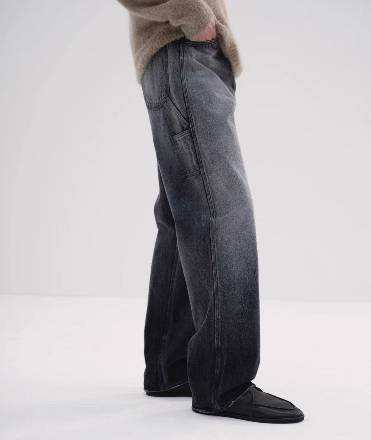 Auralee 24AW Heavy Faded Painter Black Size 5
