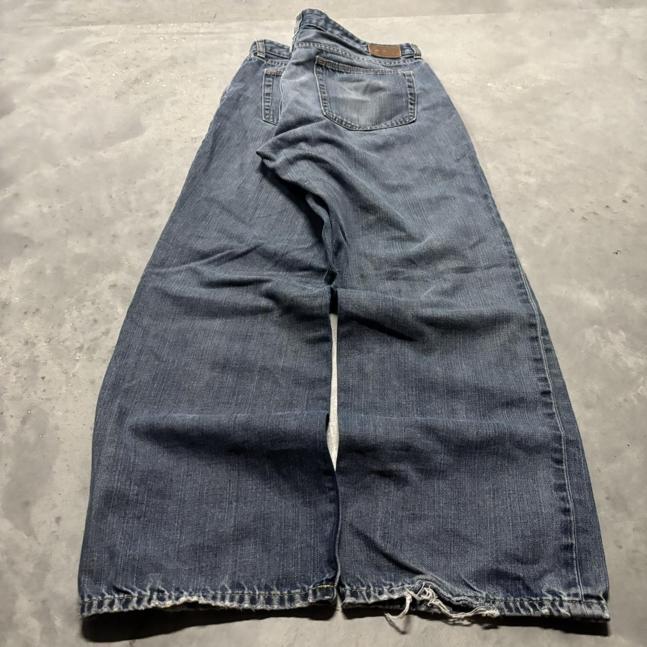 Japanese Brand × Vintage Crazy Vintage Y2K/2000s Grunge Dark Wash Skater Denim Jeans! Size US 35 - 4 Thumbnail
