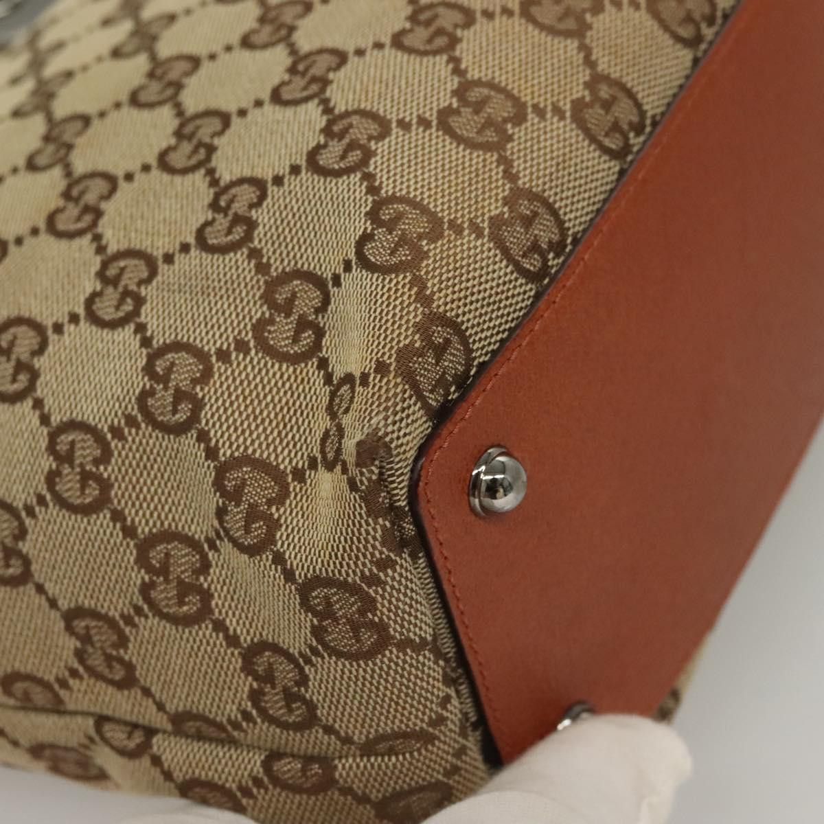 Gucci GUCCI GG Canvas Tote Bag Beige Silver Size ONE SIZE - 12 Thumbnail